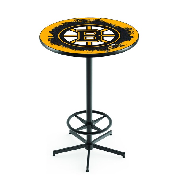 Holland Bar Stool Co 42" Black Boston Bruins Pub Table L216B4228BosBru - main